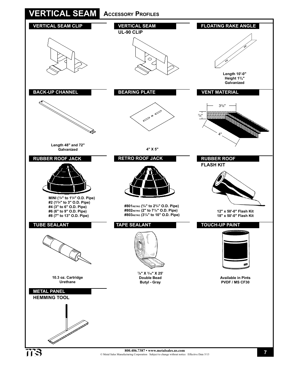 Vertical seam | Metal Sales Vertical Seam Installation User Manual | Page 7 / 52