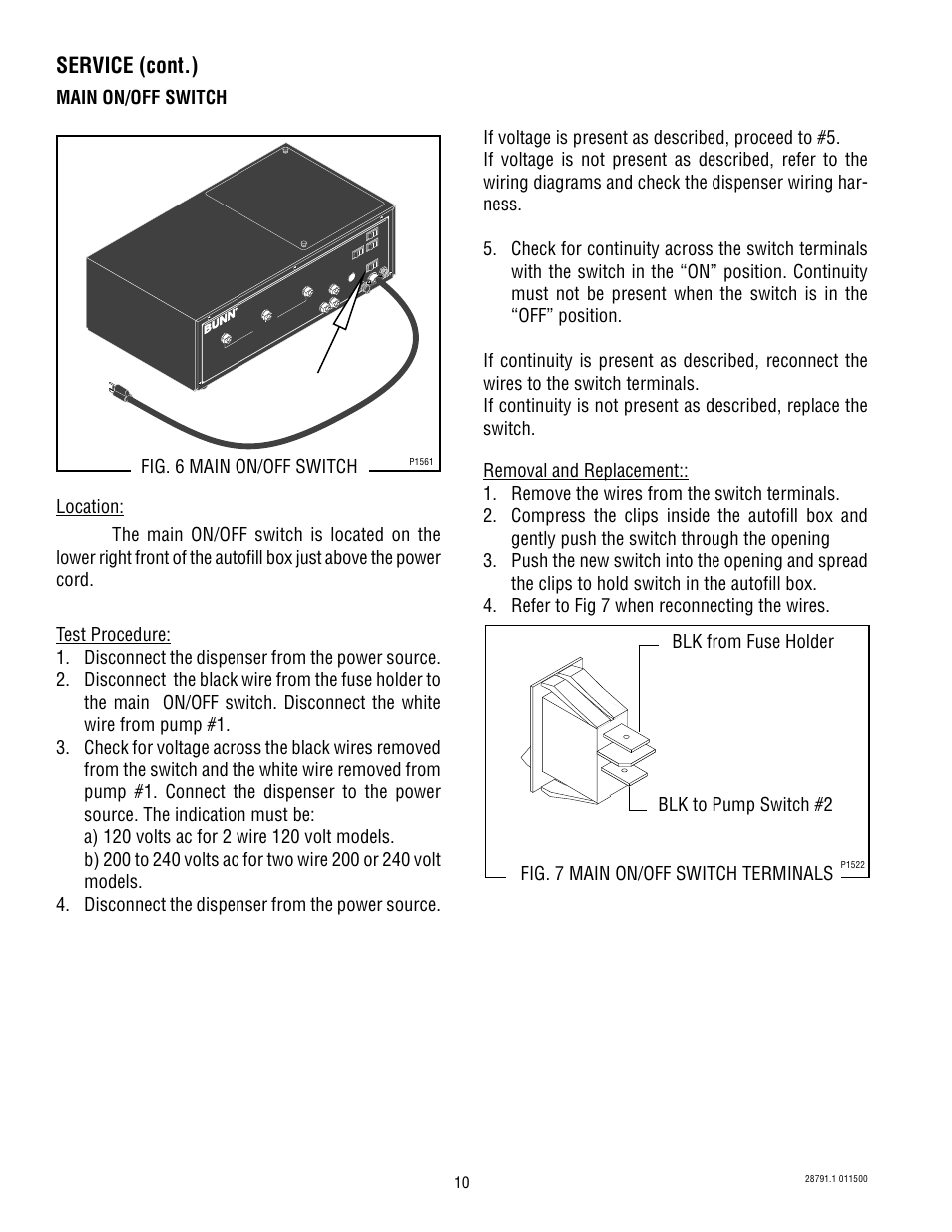 Service (cont.) | Bunn AF PR-3 User Manual | Page 10 / 18