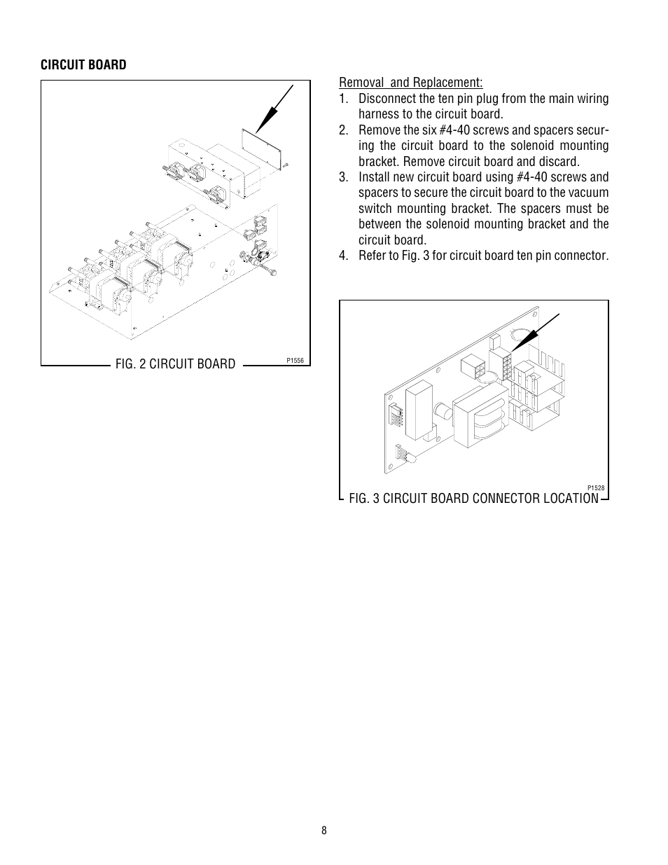 Fig. 3 circuit board connector location, Circuit board fig. 2 circuit board | Bunn AF PR-3 User Manual | Page 8 / 18