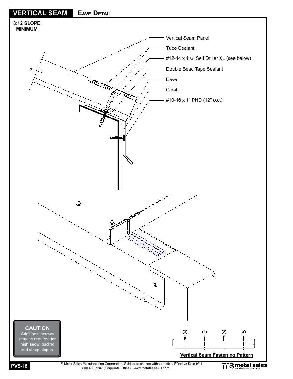 Vertical seam | Metal Sales Vertical Seam Manual User Manual | Page 18 / 26