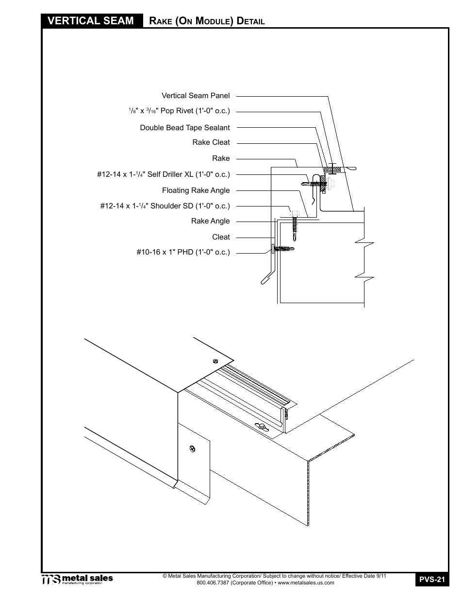 Vertical seam | Metal Sales Vertical Seam Manual User Manual | Page 21 / 26