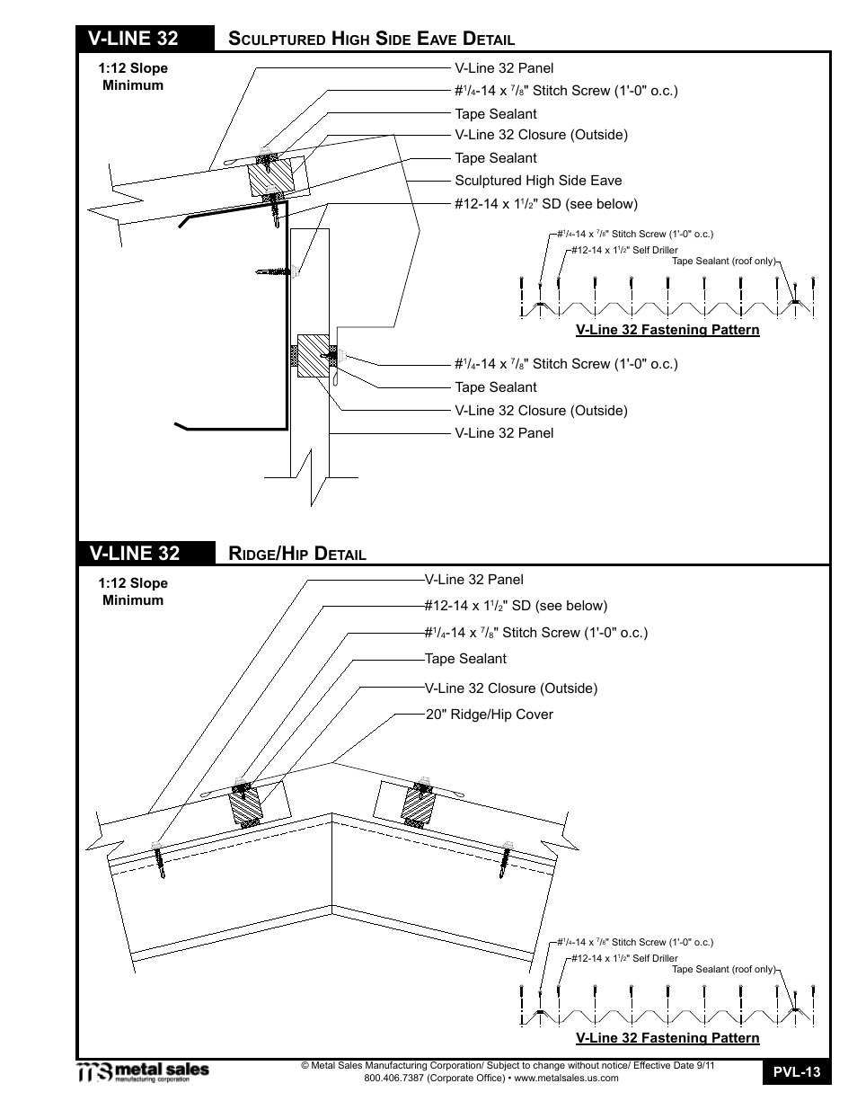 V-line 32 | Metal Sales V-Line 32 User Manual | Page 13 / 18