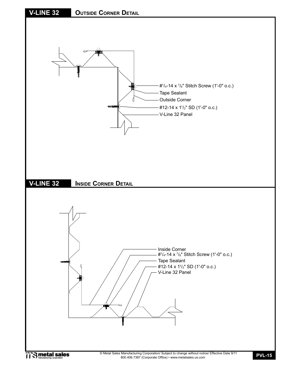 V-line 32 | Metal Sales V-Line 32 User Manual | Page 15 / 18