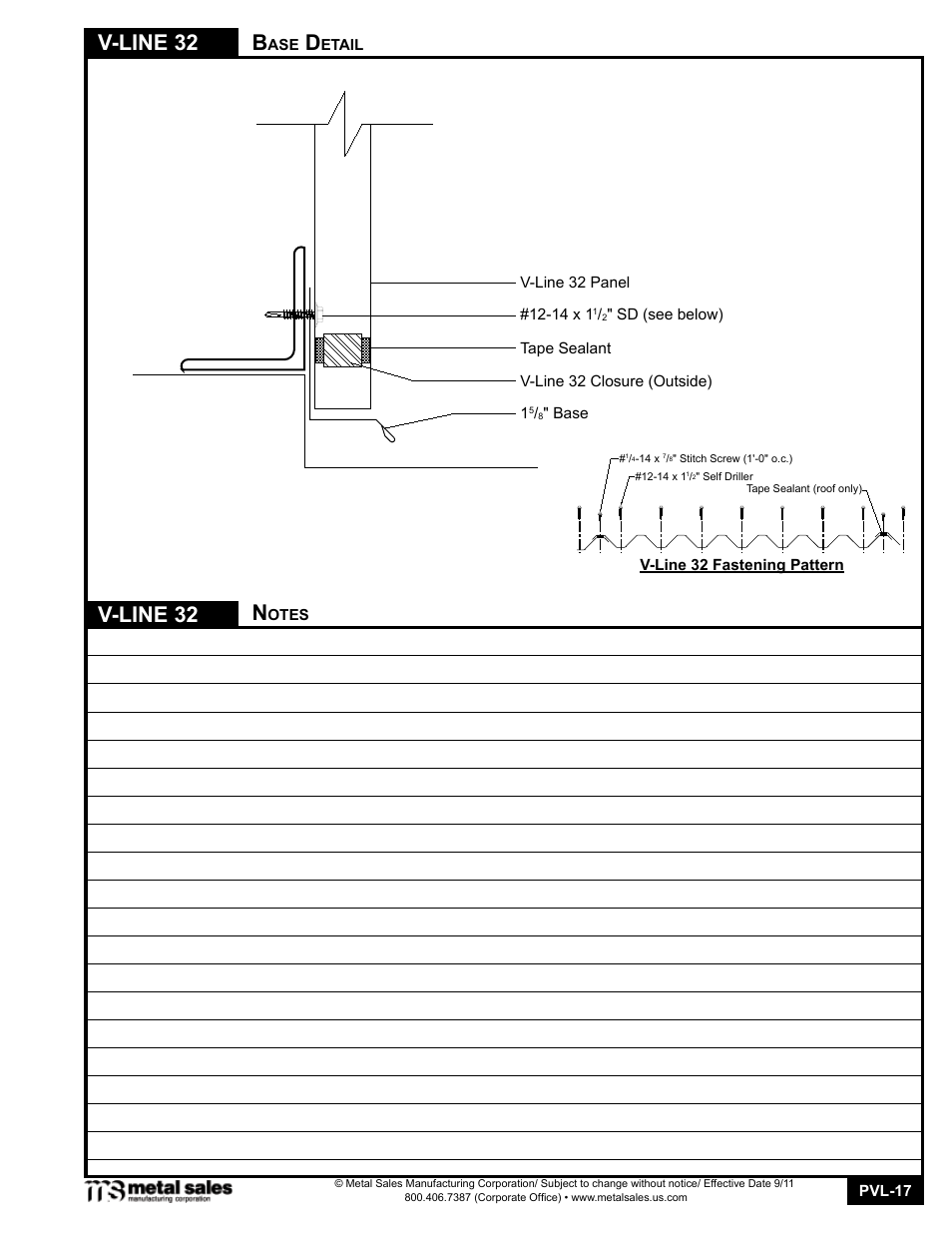 V-line 32 | Metal Sales V-Line 32 User Manual | Page 17 / 18