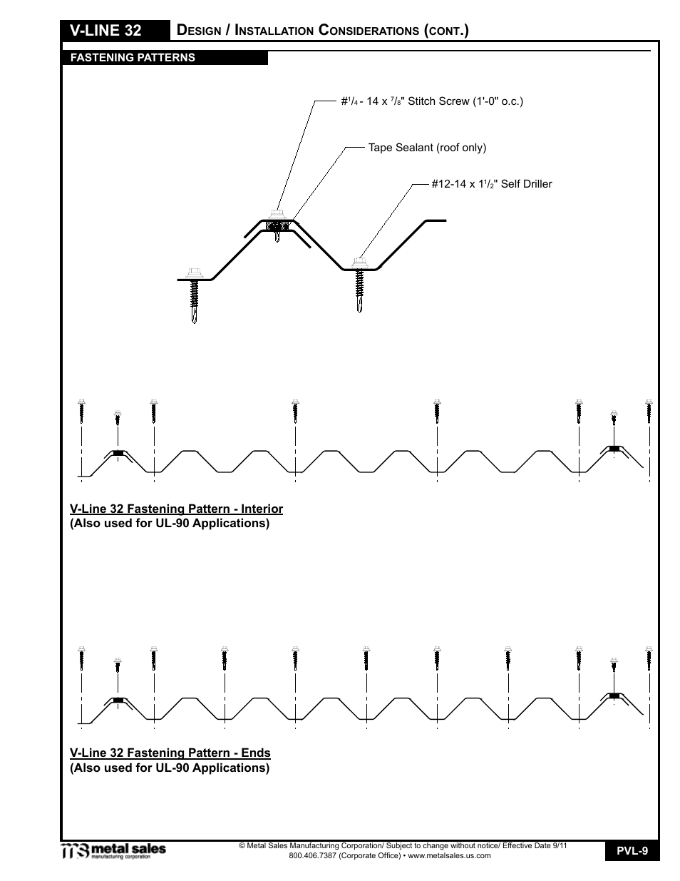 V-line 32 | Metal Sales V-Line 32 User Manual | Page 9 / 18