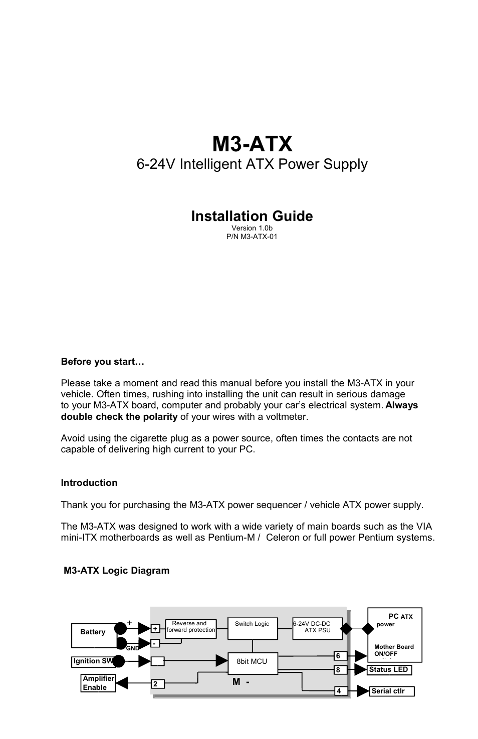 MitxPC M3-ATX User Manual | 4 pages