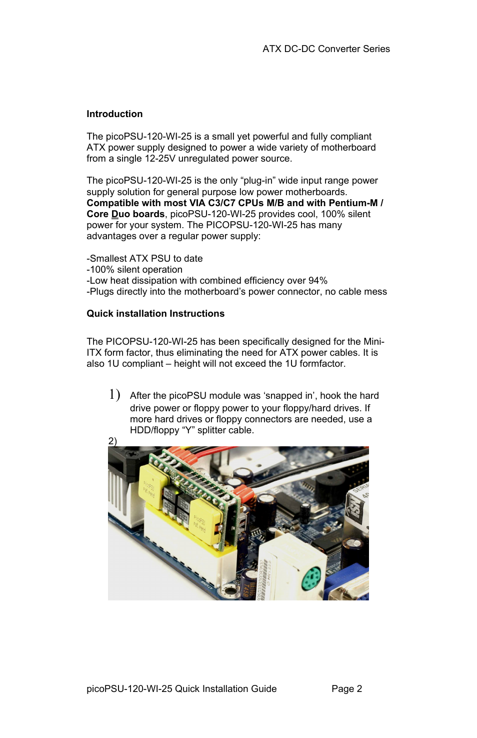 MitxPC picoPSU-120-WI-25 User Manual | Page 2 / 4