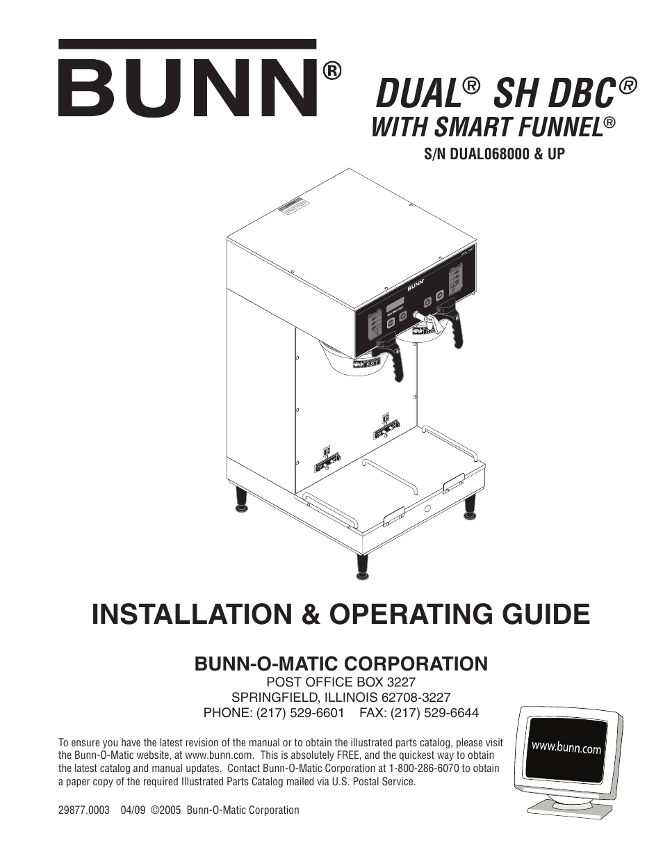 Bunn DUAL SH DBC DUAL068000 User Manual | 7 pages