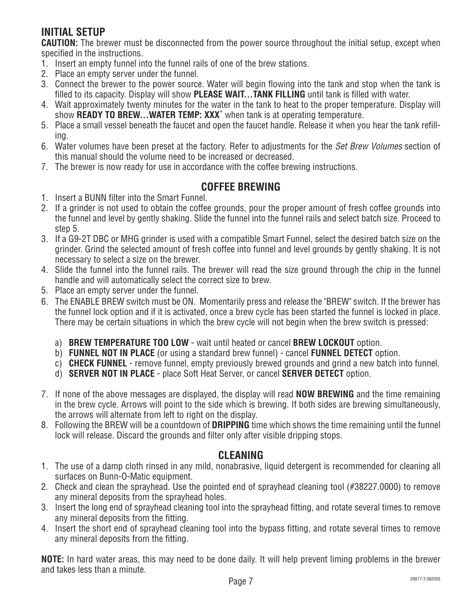 Bunn DUAL SH DBC DUAL068000 User Manual | Page 7 / 7