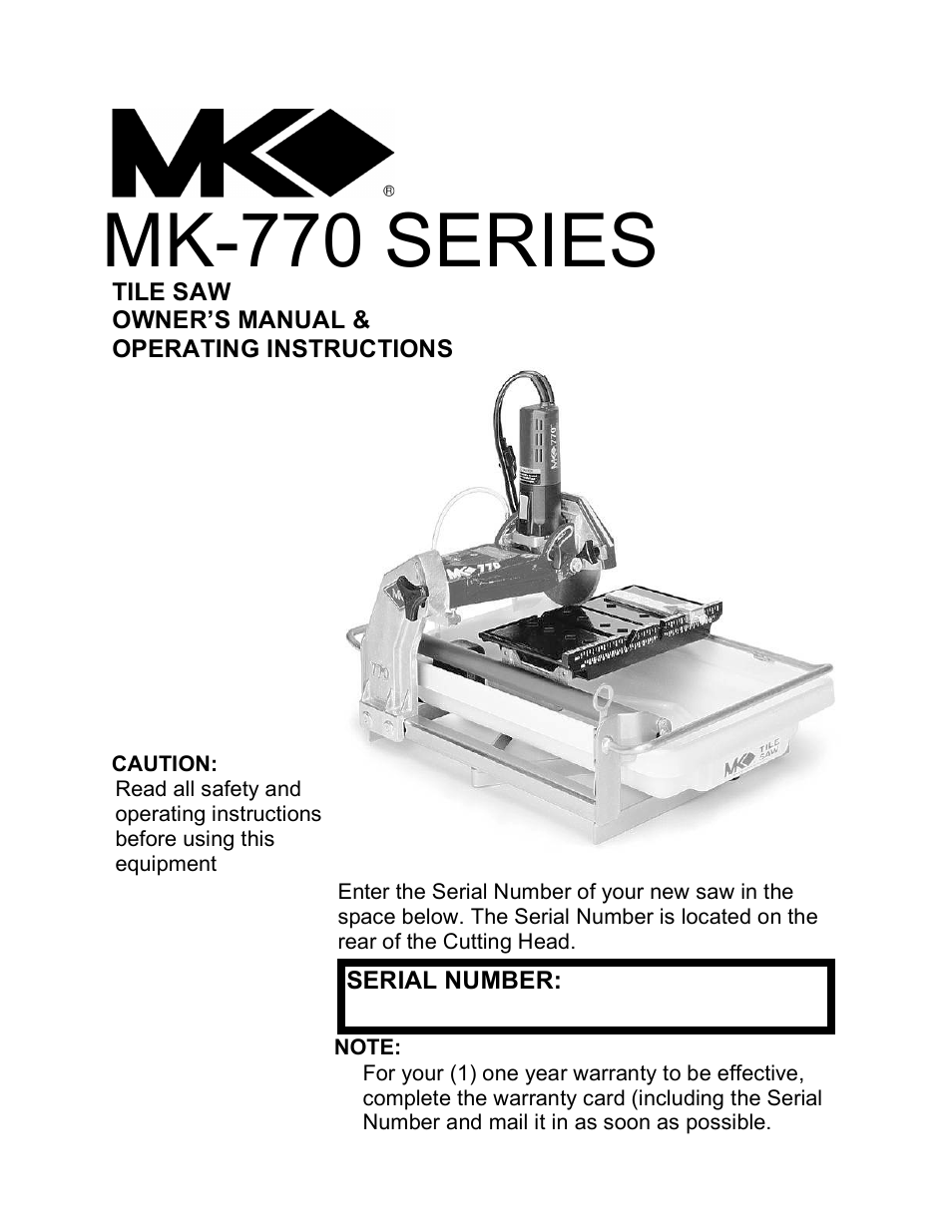 MK Diamond MK-770 User Manual | 41 pages