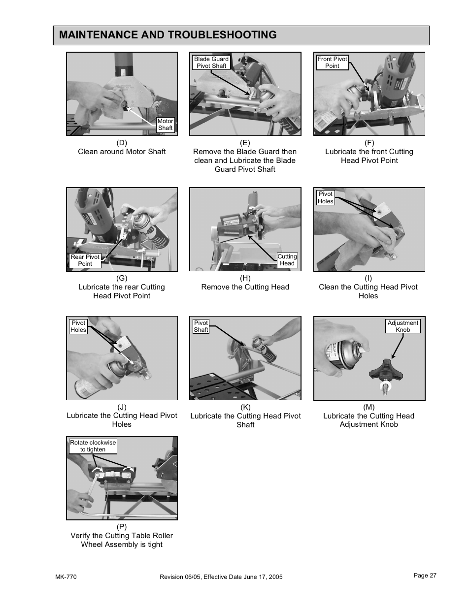 Maintenance and troubleshooting | MK Diamond MK-770 User Manual | Page 27 / 41