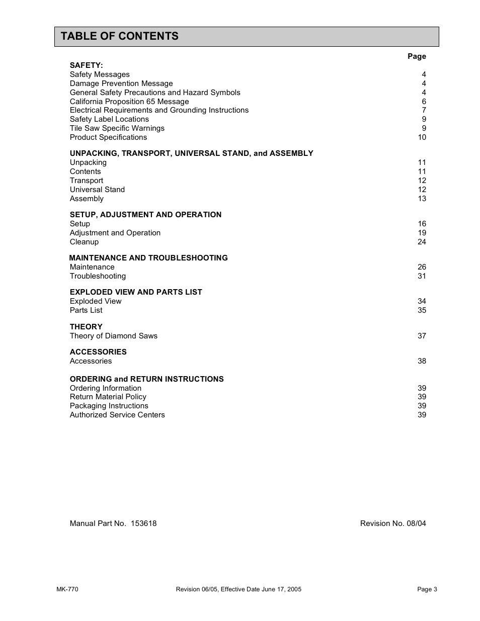 MK Diamond MK-770 User Manual | Page 3 / 41