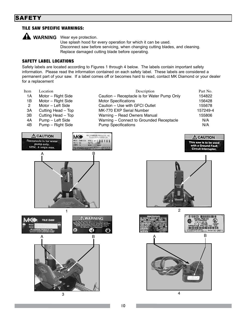Safety | MK Diamond MK-770 EXP User Manual | Page 10 / 46