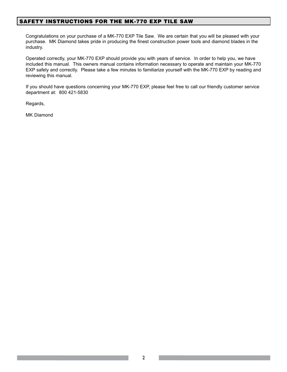 MK Diamond MK-770 EXP User Manual | Page 2 / 46