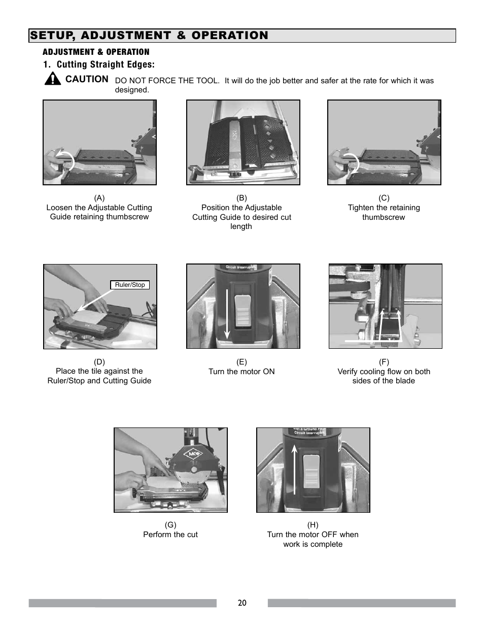 Setup, adjustment & operation | MK Diamond MK-770 EXP User Manual | Page 20 / 46