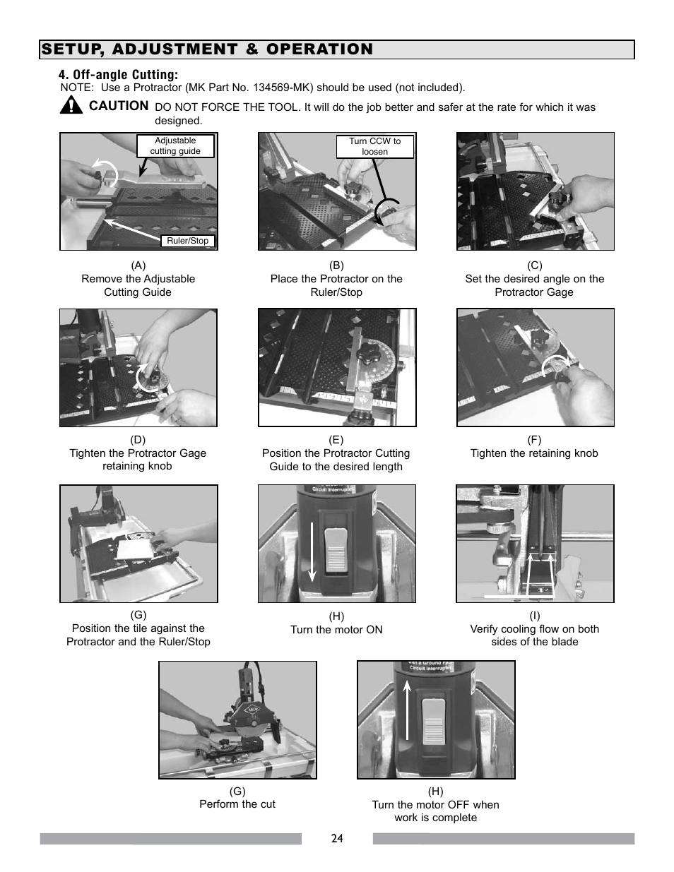 Setup, adjustment & operation | MK Diamond MK-770 EXP User Manual | Page 24 / 46