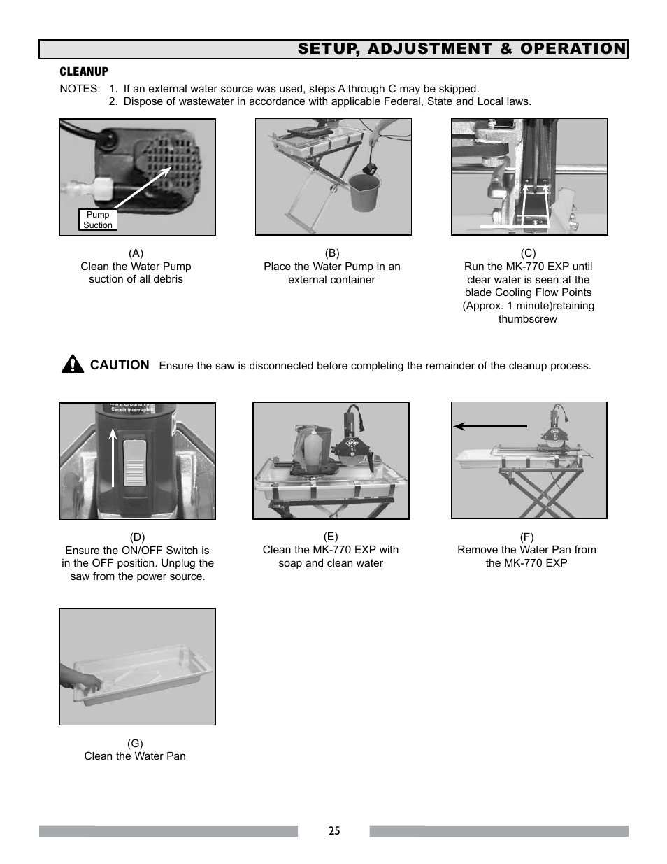 Setup, adjustment & operation | MK Diamond MK-770 EXP User Manual | Page 25 / 46