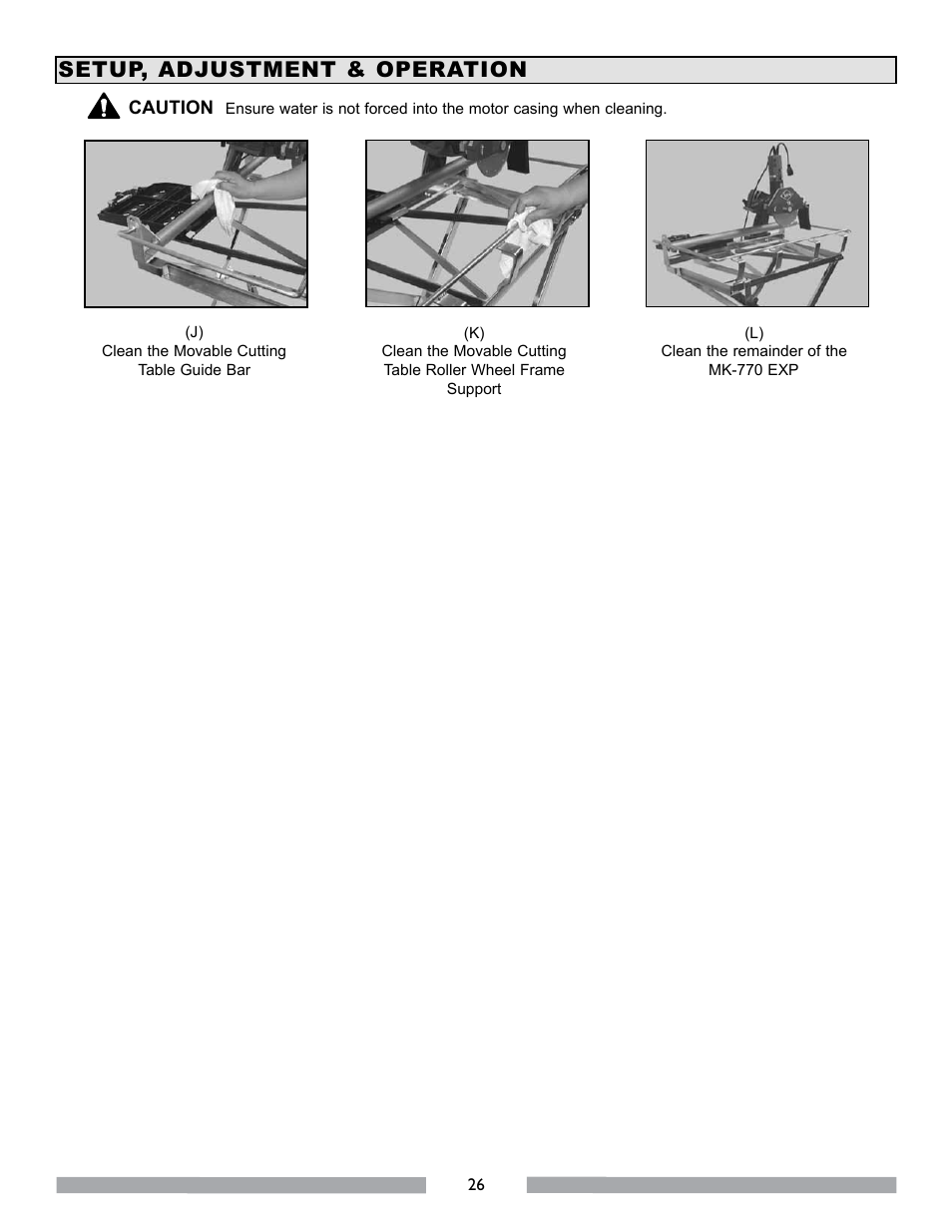 Setup, adjustment & operation | MK Diamond MK-770 EXP User Manual | Page 26 / 46