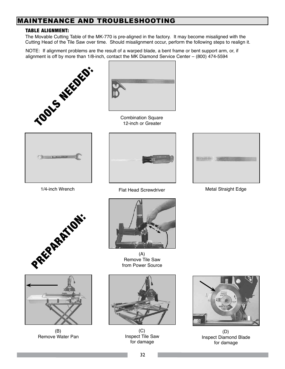 Tools needed: prep ara tion | MK Diamond MK-770 EXP User Manual | Page 32 / 46