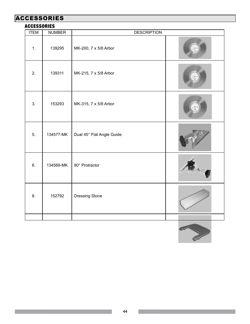 Accessories | MK Diamond MK-770 EXP User Manual | Page 44 / 46