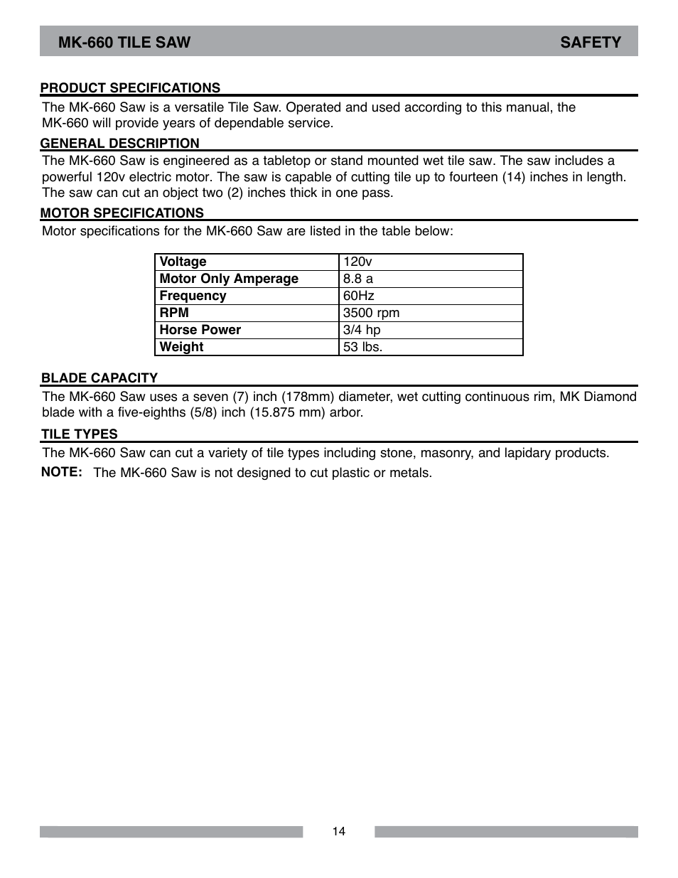 MK Diamond MK-660 User Manual | Page 14 / 44
