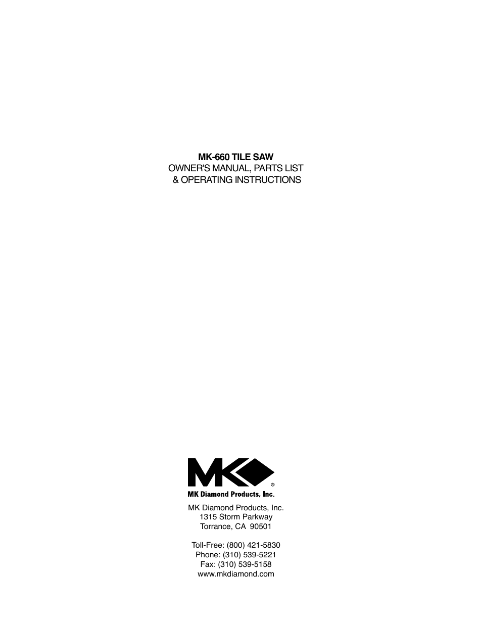 MK Diamond MK-660 User Manual | Page 44 / 44