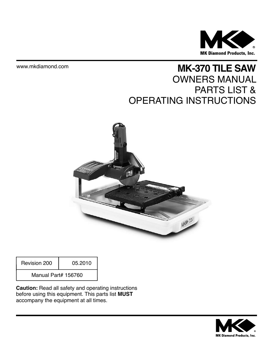 MK Diamond MK-370 User Manual | 36 pages