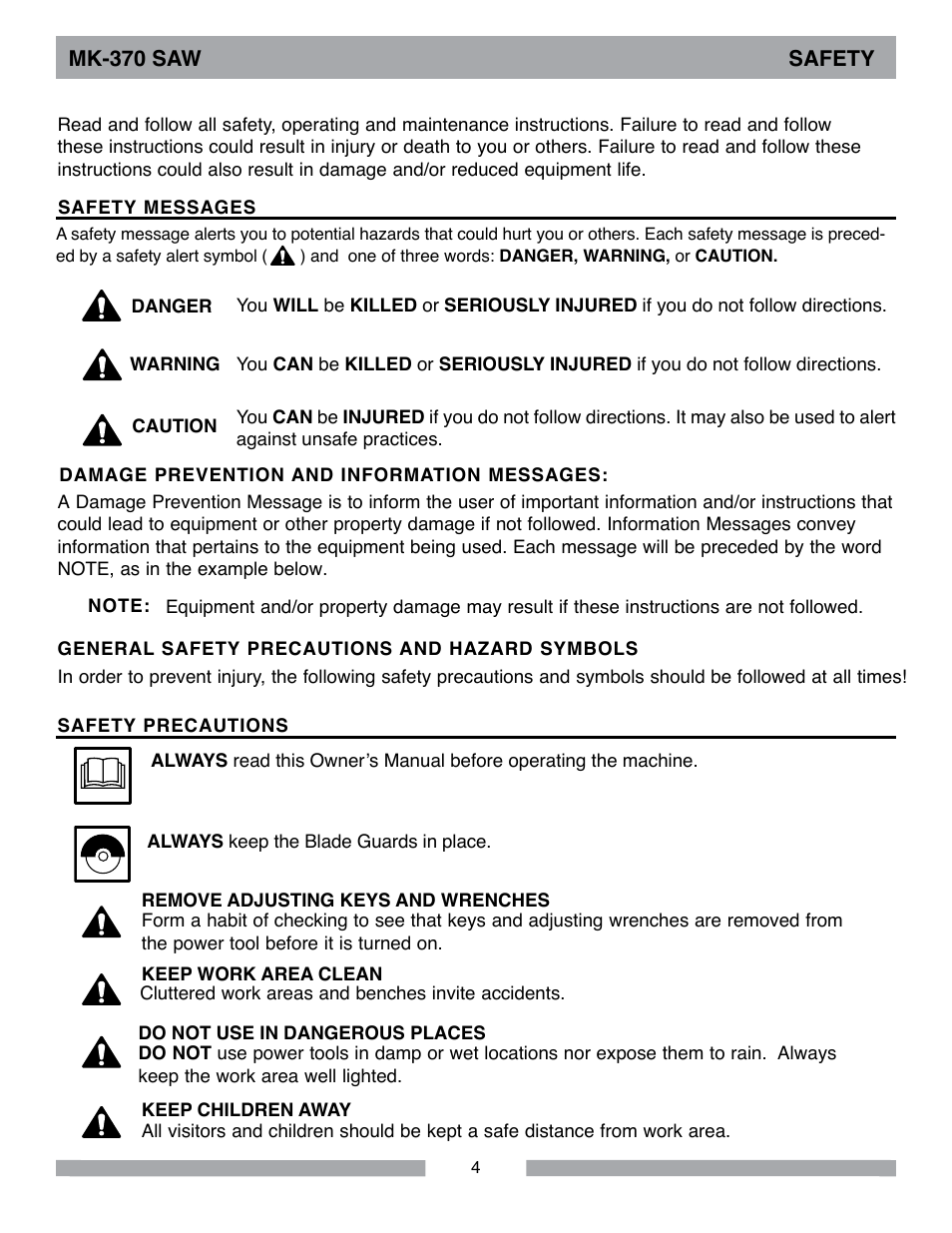 MK Diamond MK-370 User Manual | Page 4 / 36