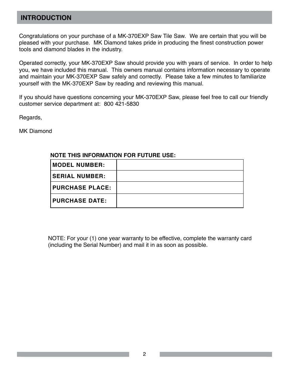 MK Diamond MK-370 EXP User Manual | Page 2 / 52