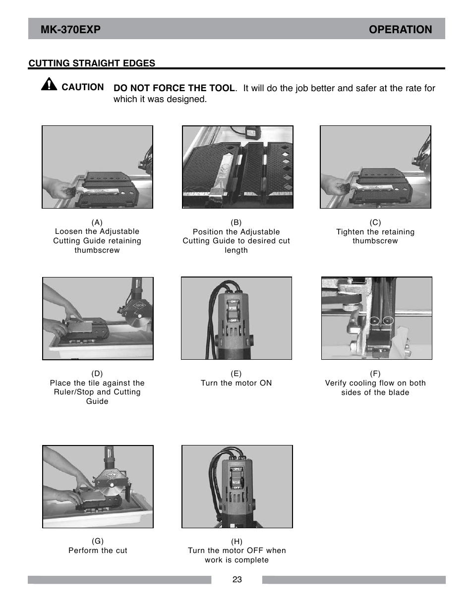 Mk-370exp operation | MK Diamond MK-370 EXP User Manual | Page 23 / 52