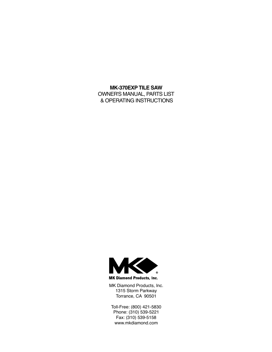 MK Diamond MK-370 EXP User Manual | Page 52 / 52