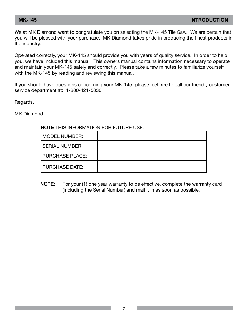 MK Diamond MK-145 User Manual | Page 2 / 32