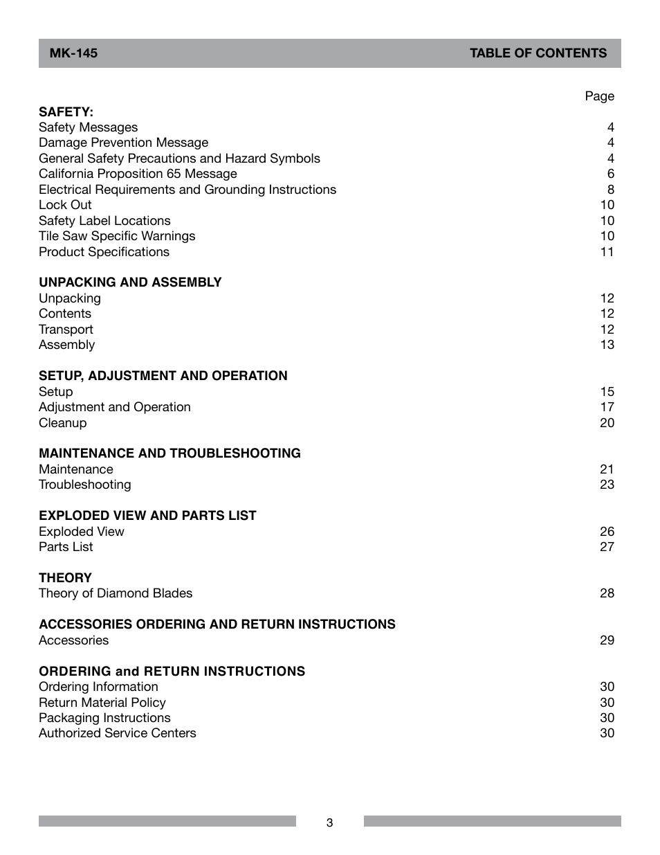 MK Diamond MK-145 User Manual | Page 3 / 32