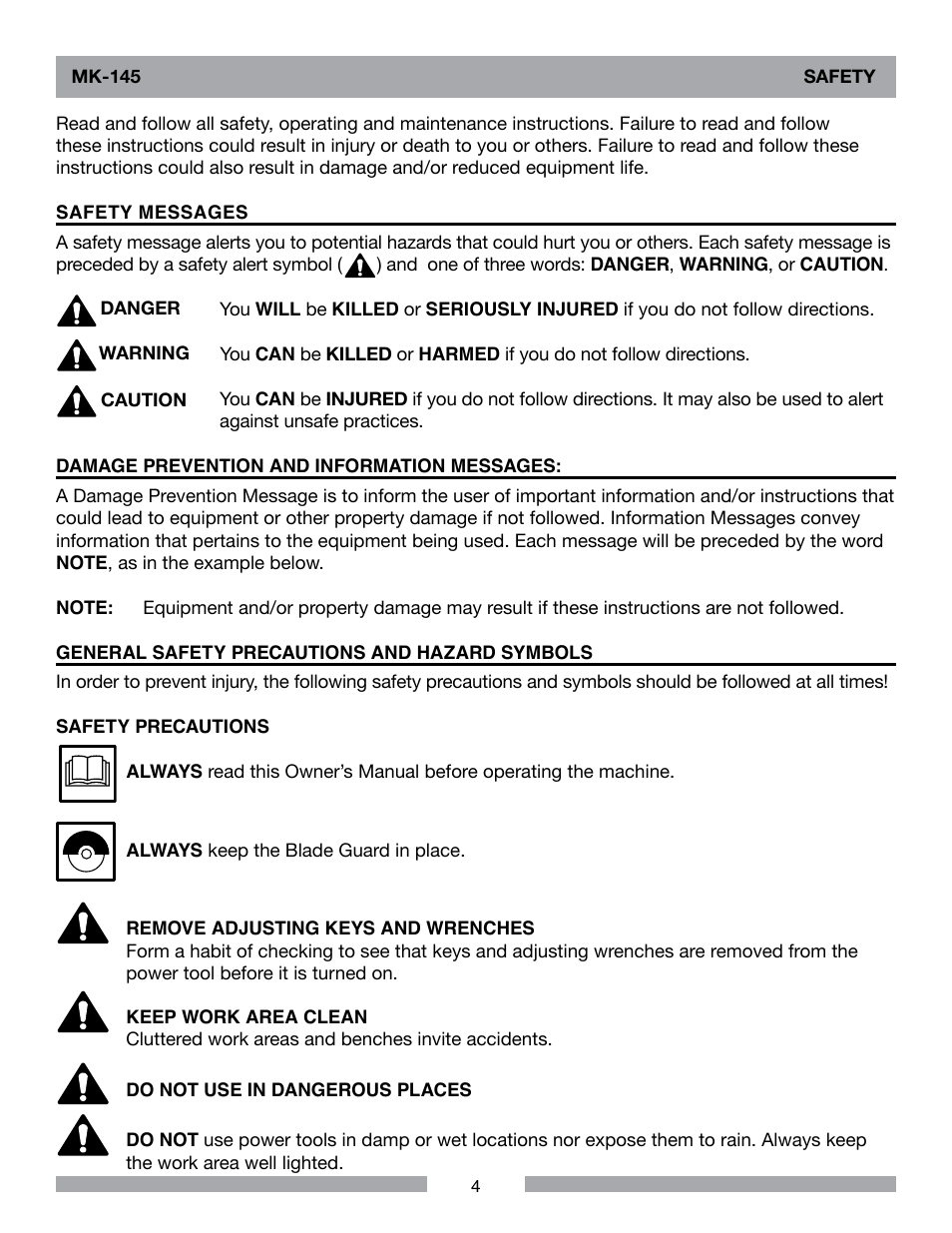 MK Diamond MK-145 User Manual | Page 4 / 32