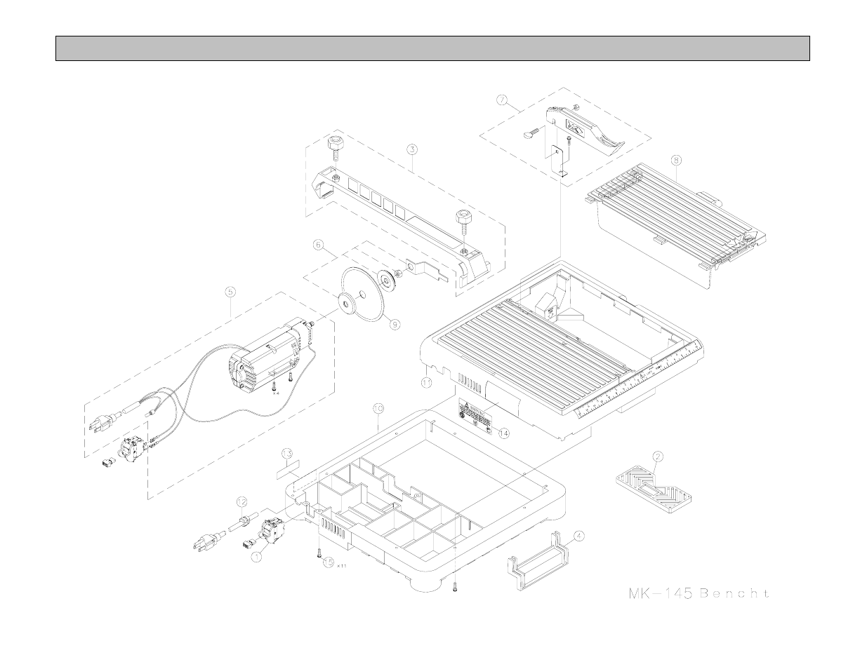 Exploded view and parts list, Exploded view | MK Diamond MK-145 220 Volt User Manual | Page 27 / 32