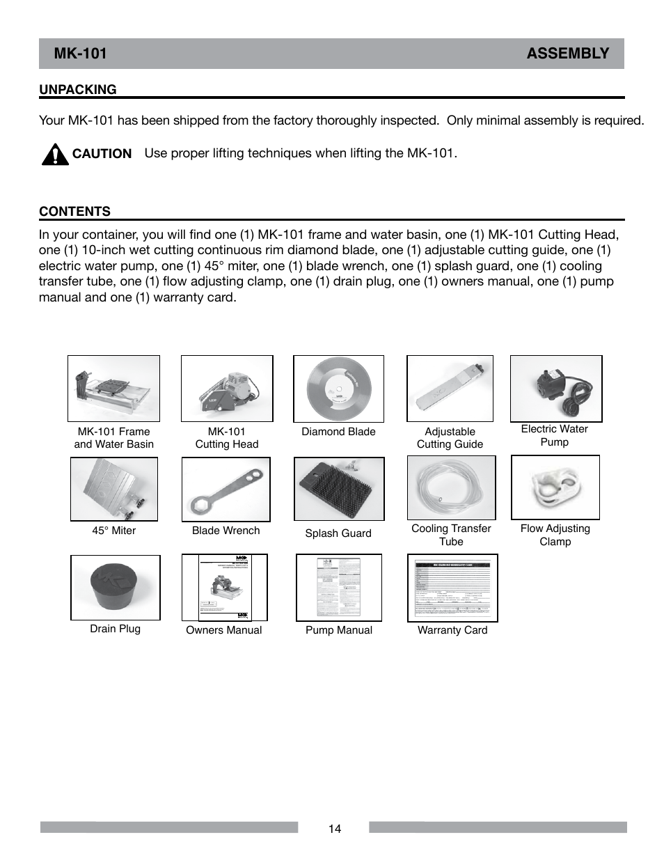 Mk-101 assembly | MK Diamond MK-101 User Manual | Page 14 / 52