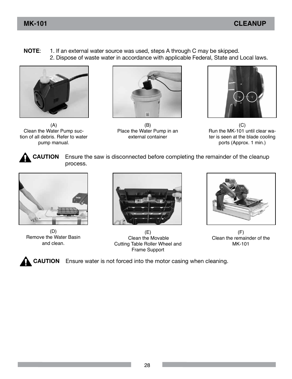 Mk-101 cleanup | MK Diamond MK-101 User Manual | Page 28 / 52