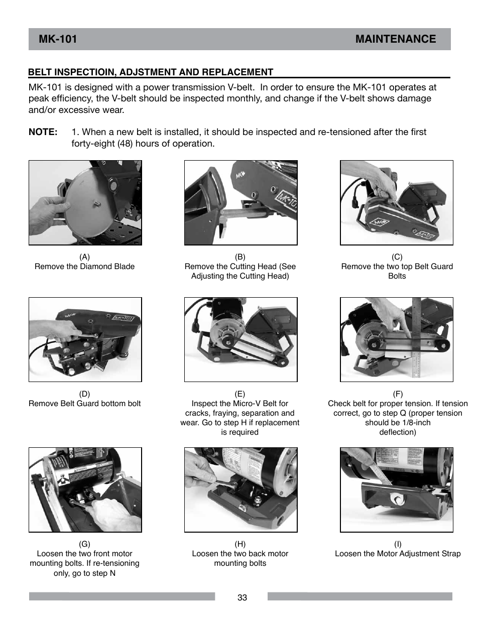 Mk-101 maintenance | MK Diamond MK-101 User Manual | Page 33 / 52