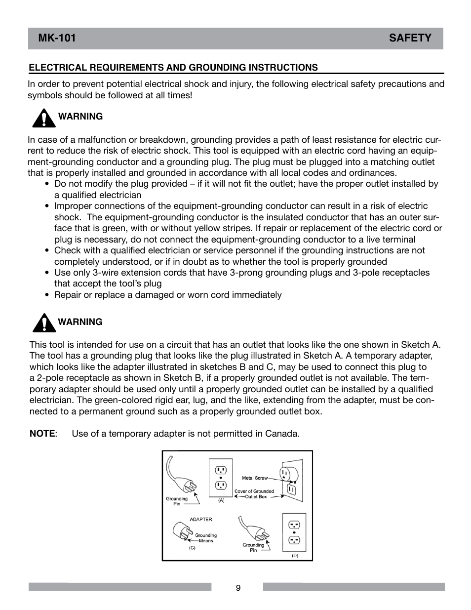 MK Diamond MK-101 User Manual | Page 9 / 52