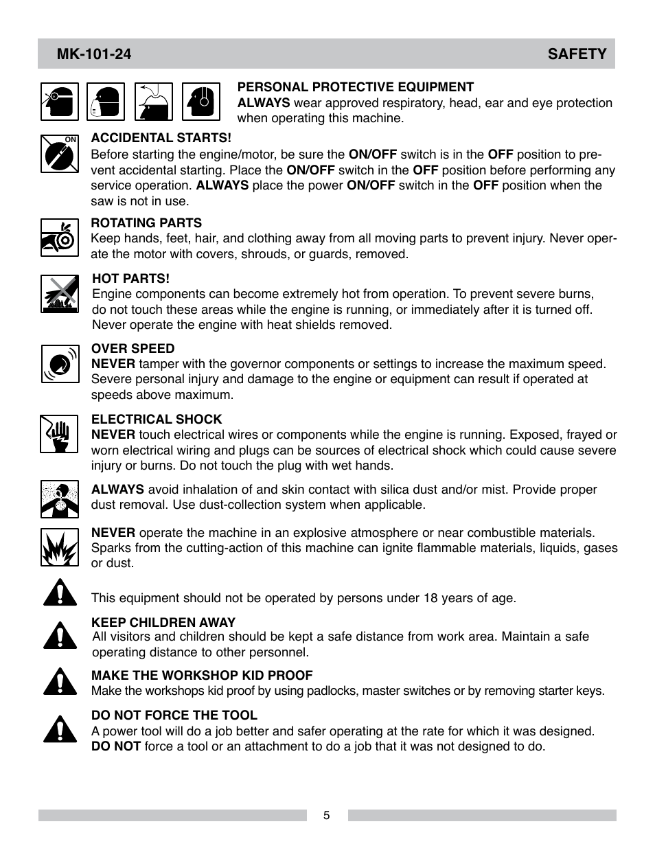 MK Diamond MK-101-24 User Manual | Page 5 / 52