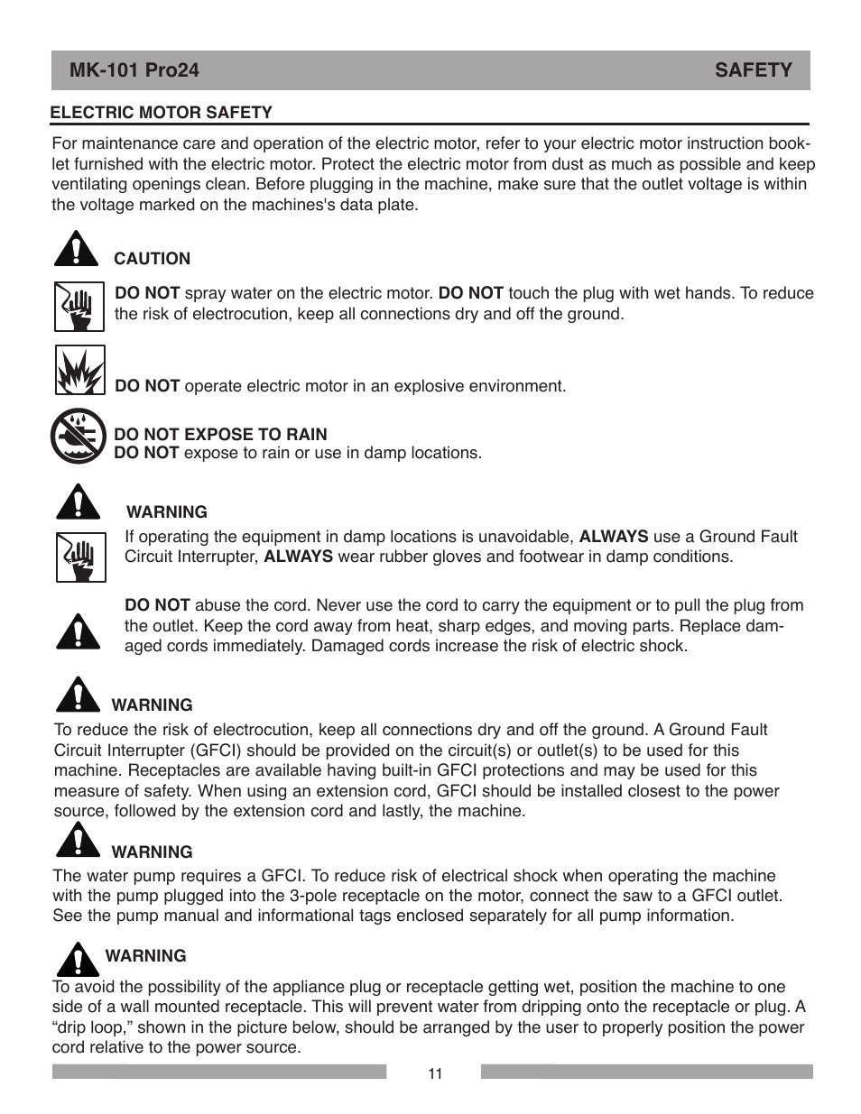 MK Diamond MK-101 Pro24 User Manual | Page 11 / 56