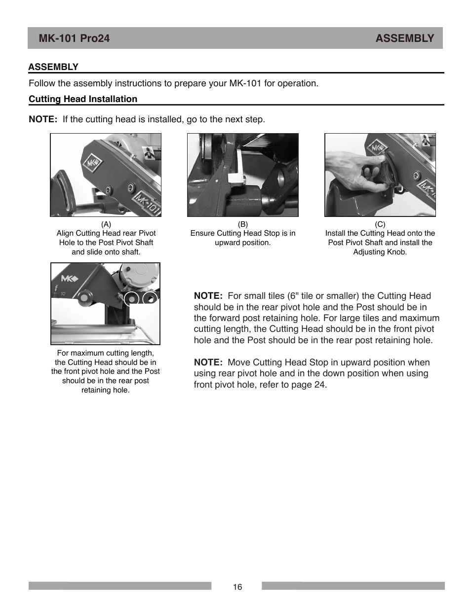 MK Diamond MK-101 Pro24 User Manual | Page 16 / 56