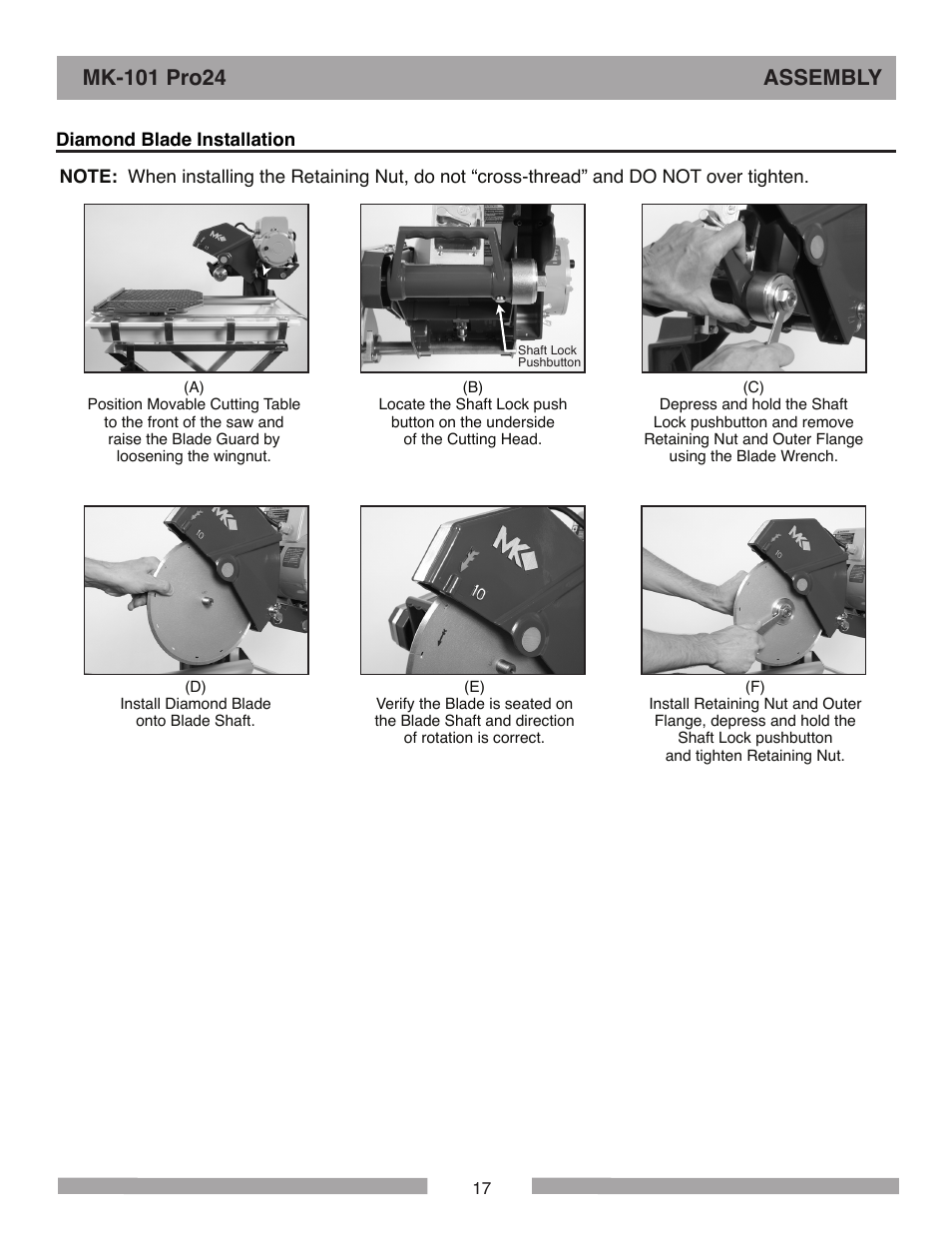 MK Diamond MK-101 Pro24 User Manual | Page 17 / 56