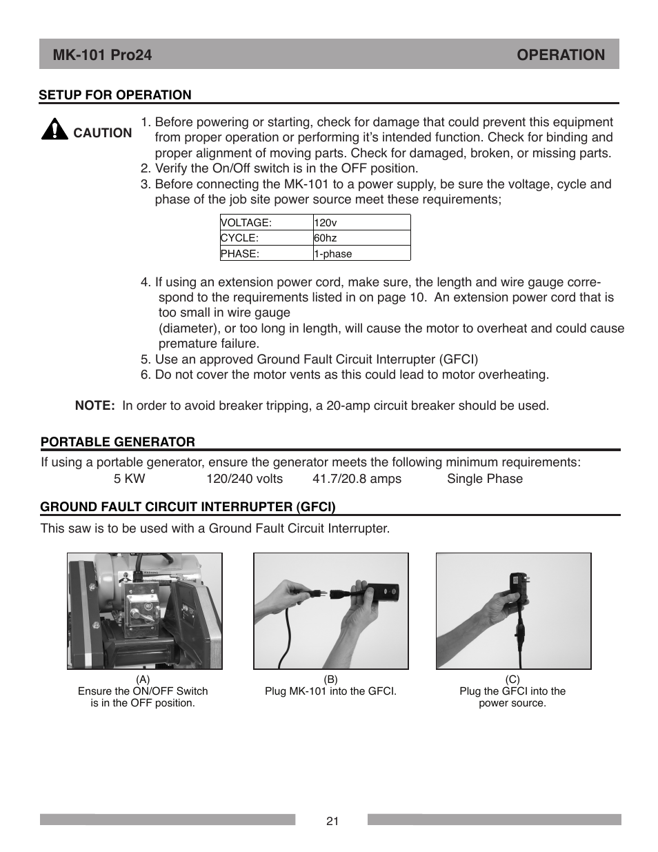 MK Diamond MK-101 Pro24 User Manual | Page 21 / 56