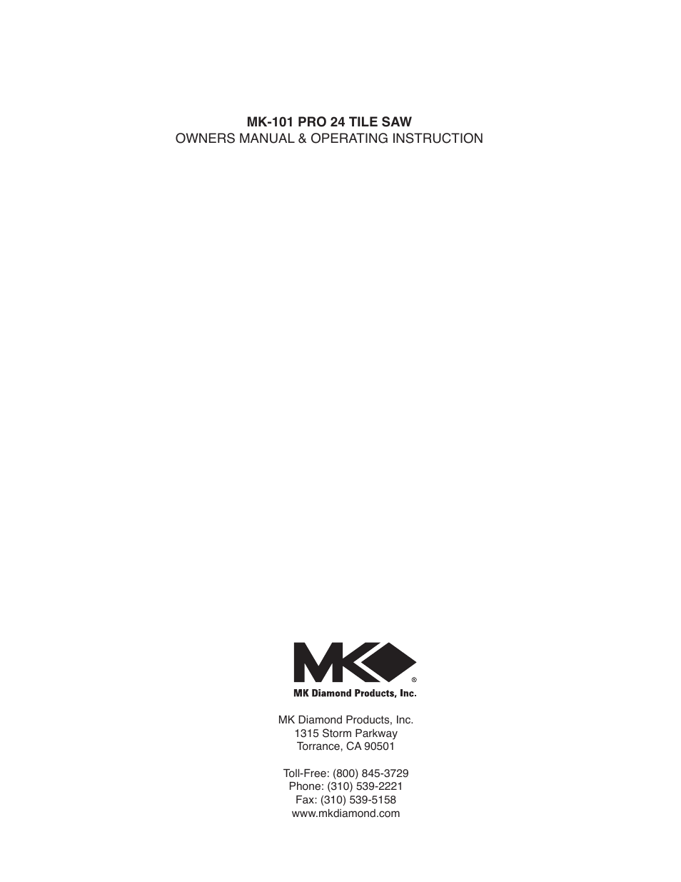 MK Diamond MK-101 Pro24 User Manual | Page 56 / 56