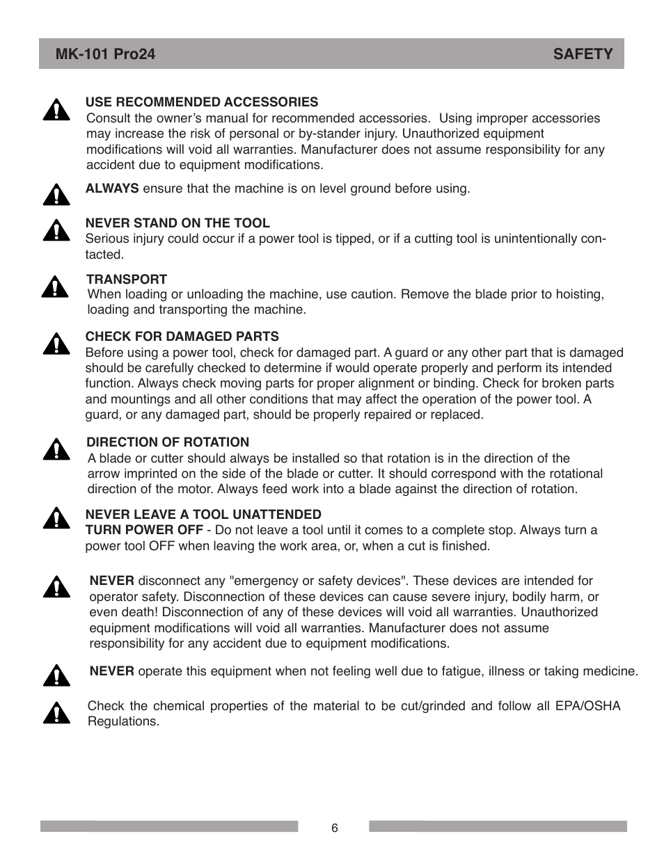 MK Diamond MK-101 Pro24 User Manual | Page 6 / 56