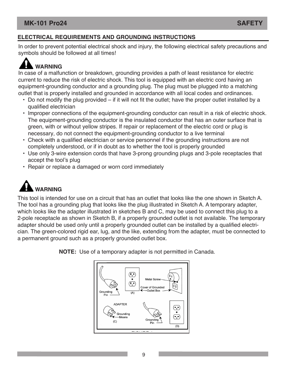 MK Diamond MK-101 Pro24 User Manual | Page 9 / 56