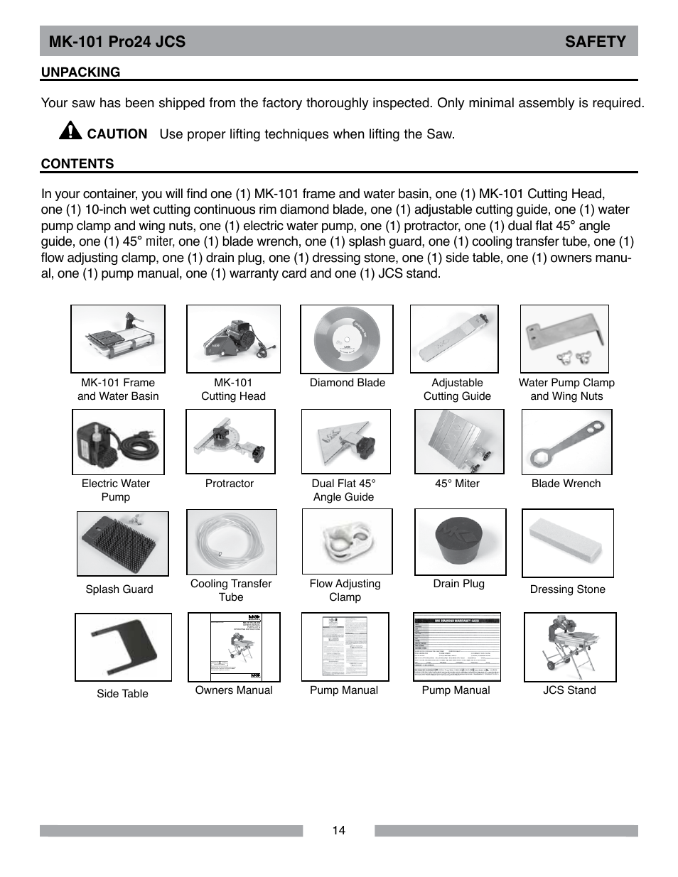 MK Diamond MK-101Pro24 JCS User Manual | Page 14 / 60
