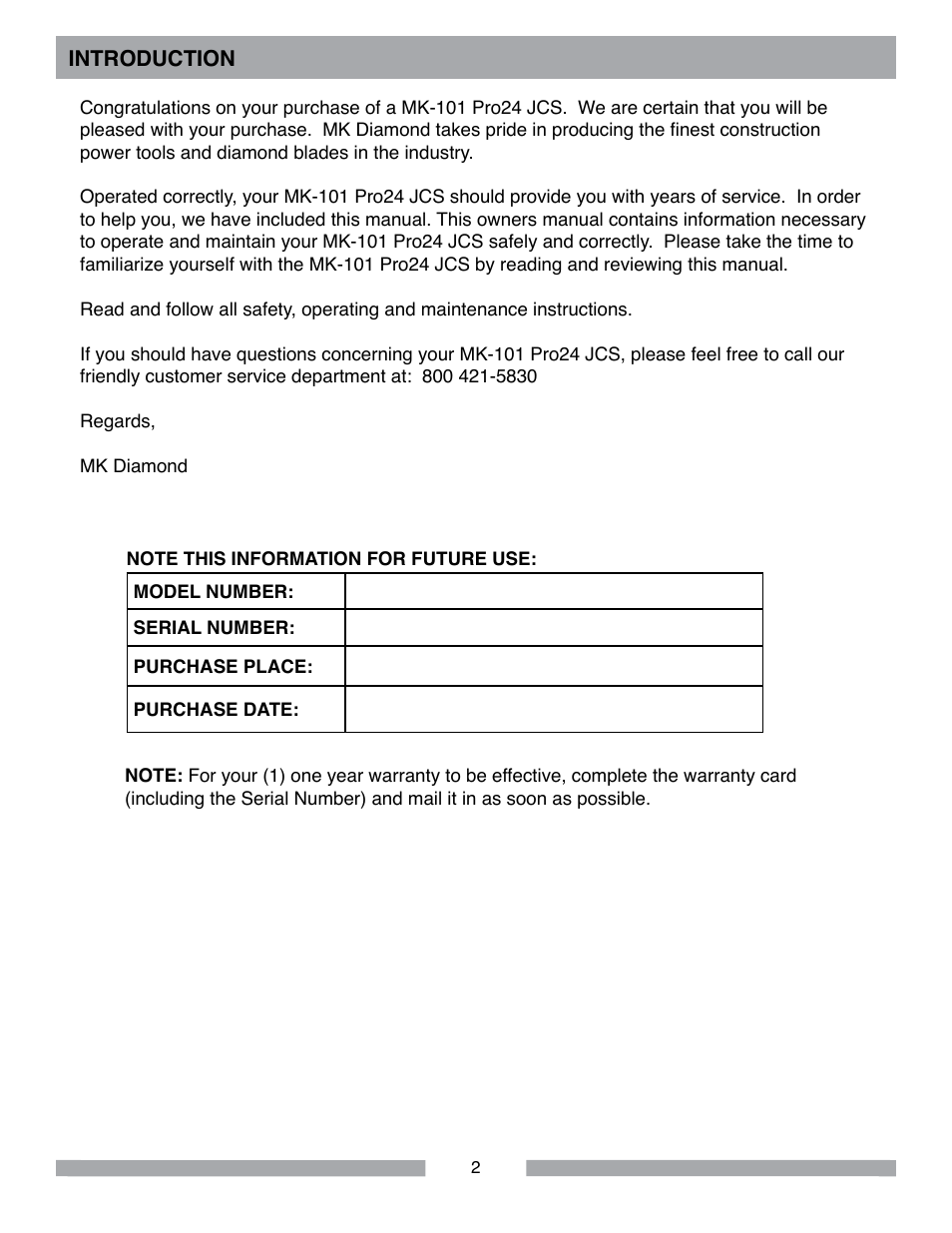 MK Diamond MK-101Pro24 JCS User Manual | Page 2 / 60