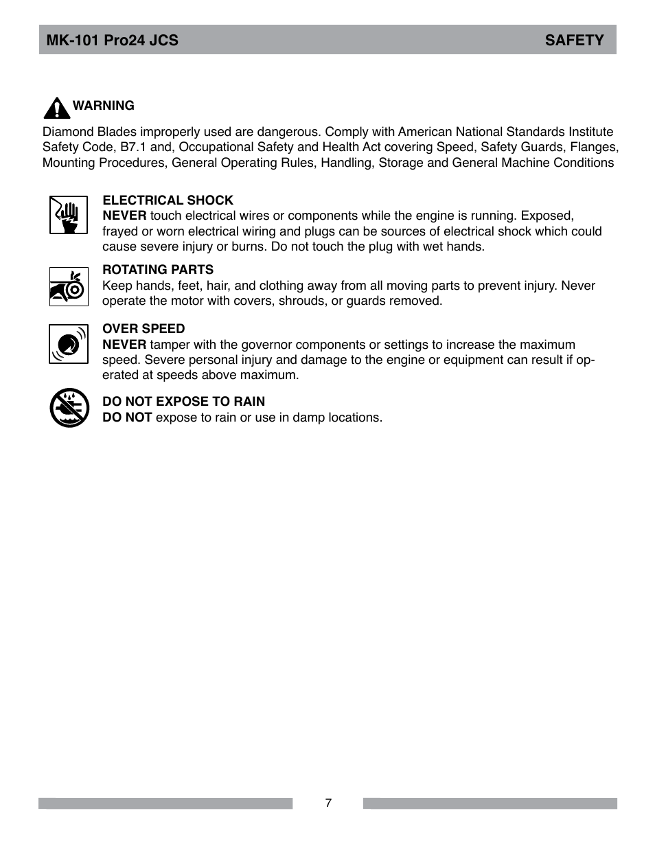 MK Diamond MK-101Pro24 JCS User Manual | Page 7 / 60